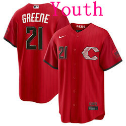 Youth Nike Cincinnati Reds #21 Hunter Greene Red 2026 City MLB Jersey