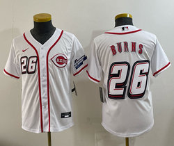 Youth Nike Cincinnati Reds #26 Chase Burns 2025 Speedway Classic MLB Jersey