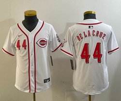 Youth Nike Cincinnati Reds #44 Elly De La Cruz White Authentic Stitched MLB Jersey