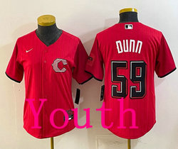 Youth Nike Cincinnati Reds #99 Justin Dunn Red 2026 City MLB Jersey