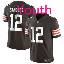Youth Nike Cleveland Browns #12 Shedeur Sanders Brown Stitched NFL Jersey