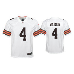 Youth Nike Cleveland Browns #4 Deshaun Watson White Vapor Untouchable Authentic stitched NFL jersey
