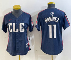 Youth Nike Cleveland Indians #11 José Ramírez 2024 City arm with patch Authentic Stitched MLB Jersey