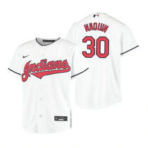 Youth Nike Cleveland Indians #30 Tyler Naquin White Game Authentic Stitched MLB Jersey