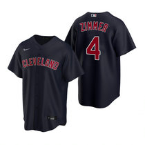 Youth Nike Cleveland Indians #4 Bradley Zimmer Navy Game Authentic Stitched MLB Jersey