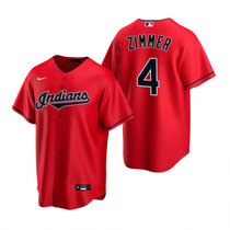 Youth Nike Cleveland Indians #4 Bradley Zimmer Red Game Authentic Stitched MLB Jersey