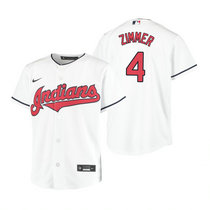 Youth Nike Cleveland Indians #4 Bradley Zimmer White Game Authentic Stitched MLB Jersey