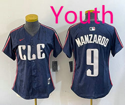Youth Nike Cleveland Indians #9 Kyle Manzardo 2024 City Authentic Stitched MLB Jersey