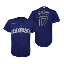 Youth Nike Colorado Rockies #17 Todd Helton Purple Game Authentic Stitched MLB Jersey