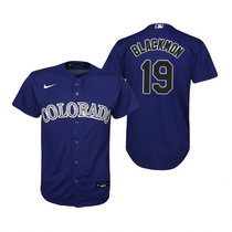 Youth Nike Colorado Rockies #19 Charlie Blackmon Purple Game Authentic Stitched MLB Jersey