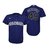 Youth Nike Colorado Rockies #49 Antonio Senzatela Purple Game Authentic Stitched MLB Jersey