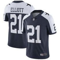 Youth Nike Dallas Cowboys #21 Ezekiel Elliott Blue Thanksgiving Vapor Untouchable Authentic Stitched NFL Jersey