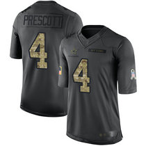 Youth Nike Dallas Cowboys #4 Dak Prescott Anthracite Salute to Service Authentic Stitched NFL Jersey