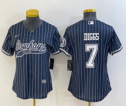 Youth Nike Dallas Cowboys #7 Trevon Diggs Blue White Stripe Joint Authentic Stitched baseball jersey