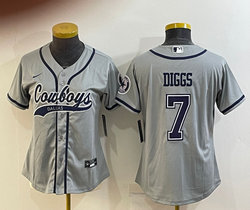 Youth Nike Dallas Cowboys #7 Trevon Diggs Gray Joint Authentic Stitched baseball jersey