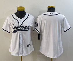 Youth Nike Dallas Cowboys Blank White Joint Authentic Stitched baseball jersey