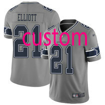 Youth Nike Dallas Cowboys Custom Grey Inverted Legend Vapor Untouchable Authentic Stitched NFL jersey