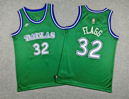 Youth Nike Dallas Mavericks #32 Cooper Flagg Green With Advertising NBA Jersey