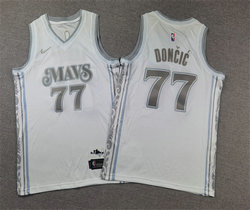 Youth Nike Dallas Mavericks #77 Luka Don?i? White 2025 City Stitched Basketball Jersey