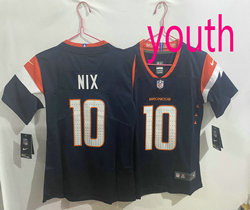 Youth Nike Denver Broncos #10 Bo Nix Navy 2024 Authentic Stitched NFL Jersey