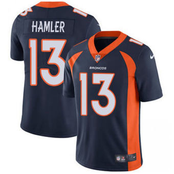 Youth Nike Denver Broncos #13 KJ Hamler Navy Blue Vapor Untouchable Authentic stitched NFL jersey