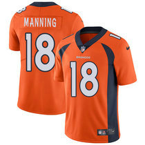 Youth Nike Denver Broncos #18 Peyton Manning Orange Vapor Untouchable Authentic Stitched NFL Jersey