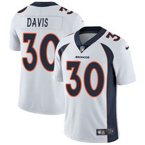 Youth Nike Denver Broncos #30 Terrell Davis White Vapor Untouchable Authentic Stitched NFL Jersey