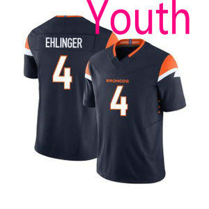 Youth Nike Denver Broncos #4 Sam Ehlinger Navy NFL jersey