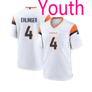 Youth Nike Denver Broncos #4 Sam Ehlinger White NFL jersey