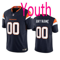 Youth Nike Denver Broncos Customized Navy 2024 F.U.S.E Authentic Stitched NFL Jersey