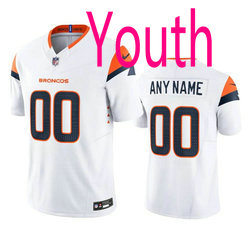 Youth Nike Denver Broncos Customized White 2024 F.U.S.E Authentic Stitched NFL Jersey