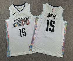 Youth Nike Denver Nuggets #15 Nikola Joki? White 2024-25 City Stitched NBA Jersey