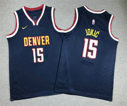 Youth Nike Denver Nuggets #15 Nikola Jokic Black Authentic Stitched NBA Jersey