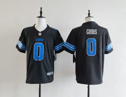 Youth Nike Detroit Lions #0 Jahmyr Gibbs Black Vapor Untouchable Authentic Stitched NFL Jersey