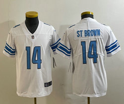 Youth Nike Detroit Lions #14 Amon Ra St Brown White Authentic Stitched NFL Jersey