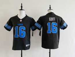 Youth Nike Detroit Lions #16 Jared Goff Black Vapor Untouchable Authentic Stitched NFL Jersey