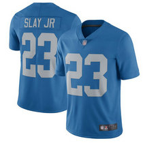 Youth Nike Detroit Lions #23 Darius Slay JR Blue Throwback Vapor Untouchable Authentic Stitched NFL Jersey