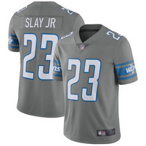 Youth Nike Detroit Lions #23 Darius Slay JR Gray Vapor Untouchable Authentic Stitched NFL Jersey