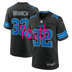 Youth Nike Detroit Lions #32 Brian Branch Black Vapor Untouchable Authentic Stitched NFL Jersey