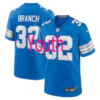Youth Nike Detroit Lions #32 Brian Branch Blue Vapor Untouchable Authentic Stitched NFL Jersey
