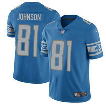 Youth Nike Detroit Lions #81 Calvin Johnson Light Blue Vapor Untouchable Authentic stitched NFL jersey