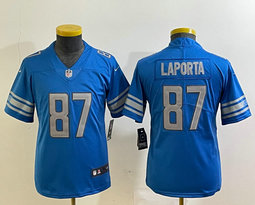 Youth Nike Detroit Lions #87 Aidan Hutchinson Blue Vapor Untouchable Authentic Stitched NFL Jersey