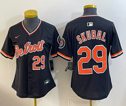 Youth Nike Detroit Tigers #29 Tarik Skubal Black 29 front 2026 Authentic Stitched MLB Jersey