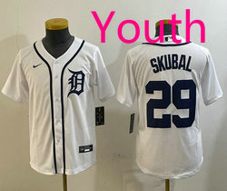 Youth Nike Detroit Tigers #29 Tarik Skubal White Game Authentic Stitched MLB Jersey