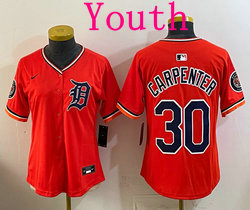 Youth Nike Detroit Tigers #30 Kerry Carpenter Orange 2026 MLB Jersey
