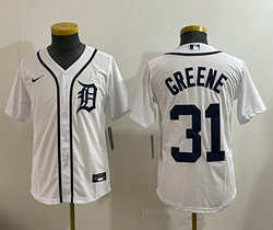Youth Nike Detroit Tigers #31 Riley Greene White Authentic Stitched MLB Jersey