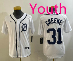Youth Nike Detroit Tigers #31 Riley Greene White Game Authentic Stitched MLB Jersey