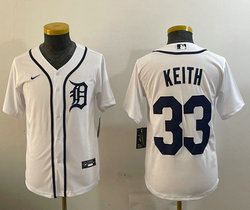Youth Nike Detroit Tigers #33 Colt Keith White Authentic Stitched MLB Jersey