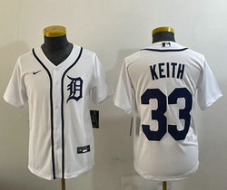 Youth Nike Detroit Tigers #33 Colt Keith White Game Authentic Stitched MLB Jersey