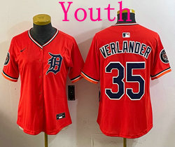 Youth Nike Detroit Tigers #35 Justin Verlander Orange 2026 MLB Jersey